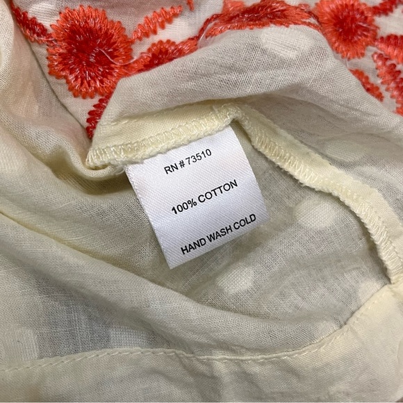 ivy Jane sleeveless ivory embroidered flower dress v neck size Large - Picture 9 of 10